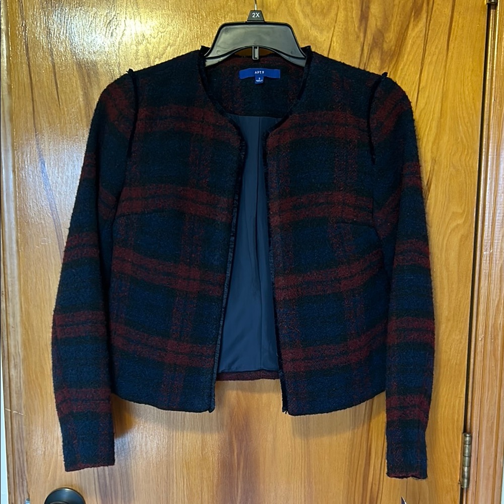 Women's Plaid Jacket - Navy and Red NWT